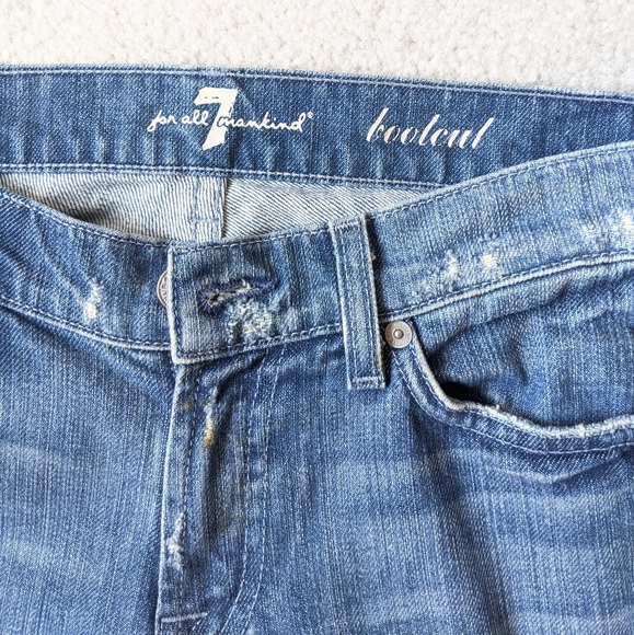 7 For All Mankind Y2K style bootcut crystal jeans Sz 27 - Picture 3 of 9